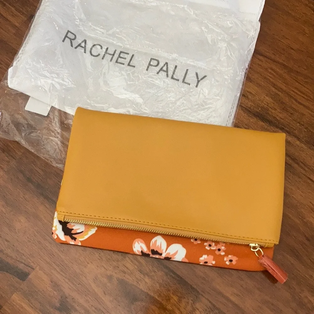 NEW Rachel Pally Reversible Vegan Leather Clutch Orange Handbag Bag NWT